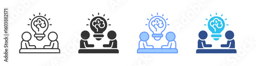 Idea Multi Style Icon Set Vector 