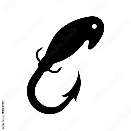 Fishing Lure Hook Silhouette Vector for Angler Design