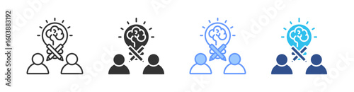 Creative Team Multi Style Icon Set Vector 