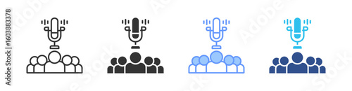 Broadcaster Multi Style Icon Set Vector 