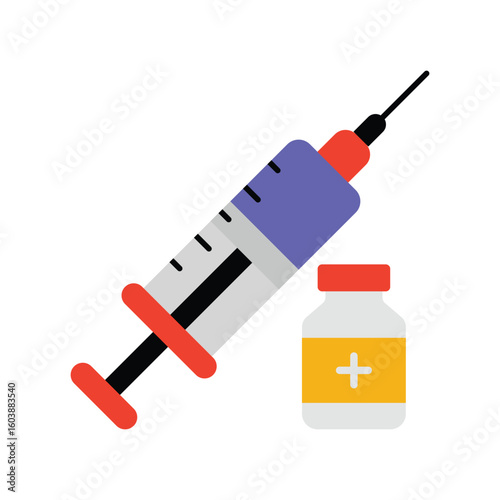 Cancer Injection  Flat Vector Icon Eps 10 Files