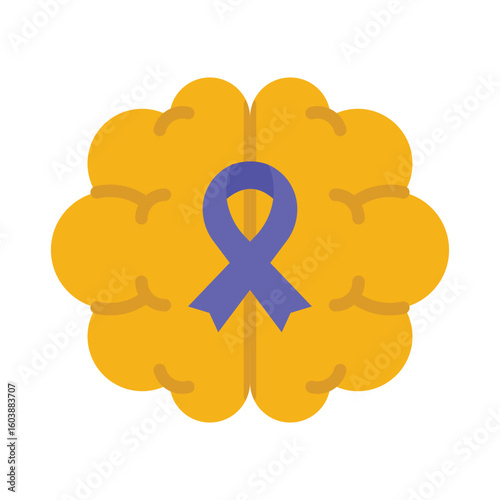 Brain Cancer Flat Vector Icon Eps 10 Files