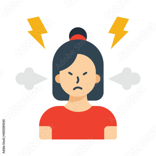Irritability  Flat Vector Icon Eps 10 Files