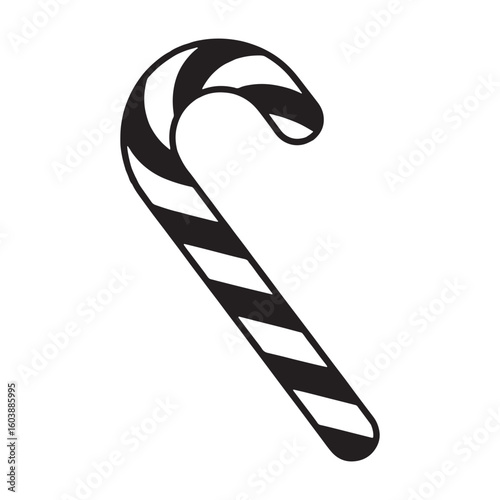 Festive stripes and sugary delight – Candy cane silhouette shaped into fun Candy cane vector – Candy cane illustration – Christmas silhouette


