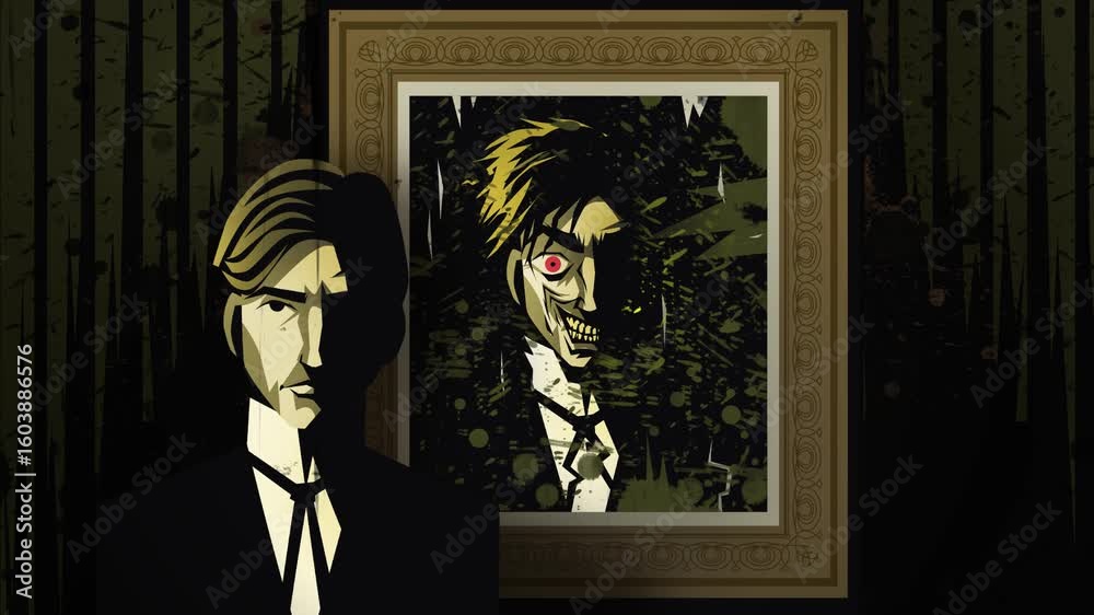 corrupted cursed framed picture portrait