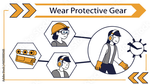 Comprehensive Guide to Personal Protective Equipment Usage for Workplace Safety and Hazard Prevention in Industrial Environments with Modern Vector Illustrations