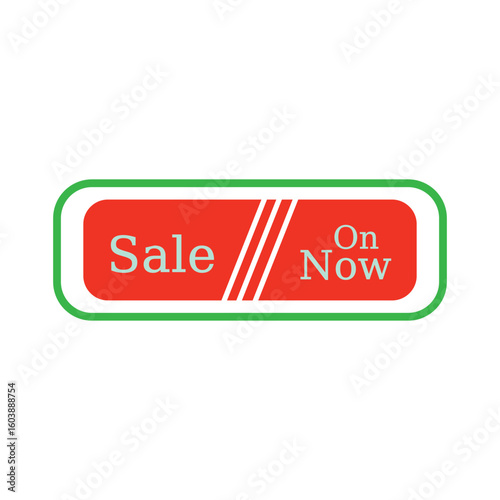 Sale On Now Button Banner Icon.