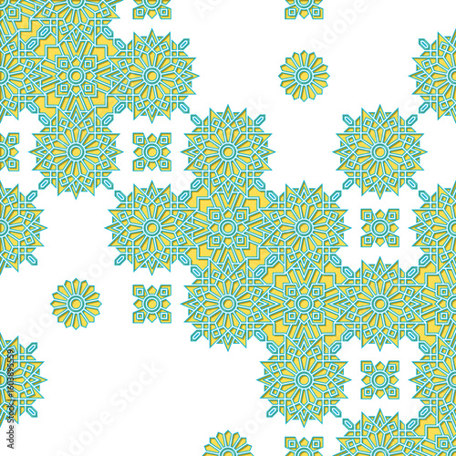 Oriental Geometric Luxury Ornament with Shadow and Silhouette Texture
