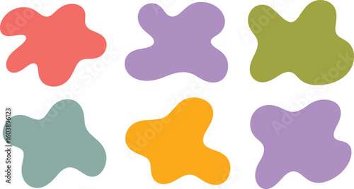 Bright colorful blobs vector in graphic set