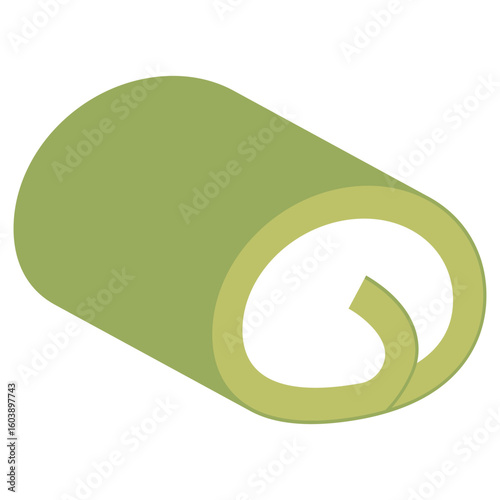 ロールケーキ　イラスト　抹茶