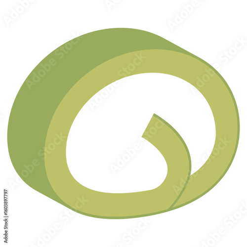 ロールケーキ　イラスト　抹茶