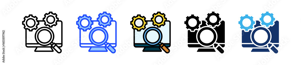 Obraz premium Inspection Software Icon Collection With Multiple Styles