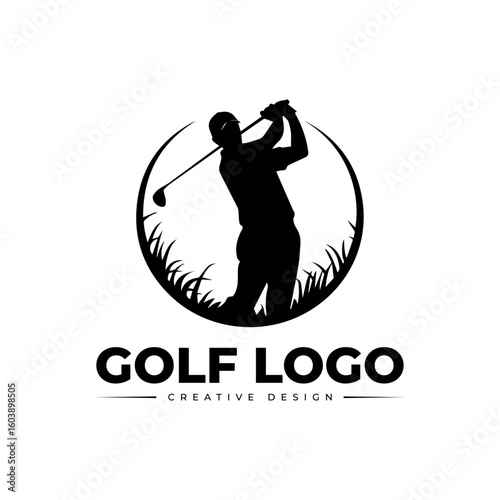 golf player logo vector illustration