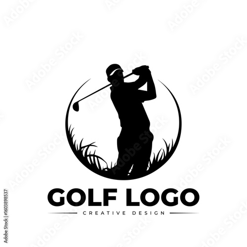 golf player logo vector illustration
