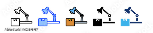 Inspection Lamp Icon Collection With Multiple Styles