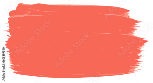 Vibrant coral paint swatch with smooth texture on white background