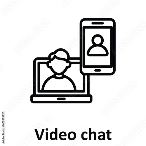 Video chat Vector Icon which can easily modify or edit