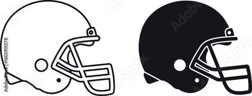 American football helmet icons black and white