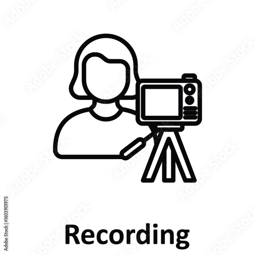Recording Vector Icon which can easily modify or edit