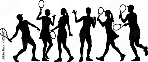 Tennis Player Silhouettes Collection