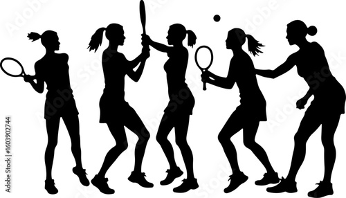 Tennis Player Silhouettes Collection