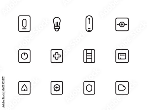Toggle Switch ultra minimalist 2D line art 