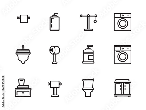 Toilet paper holder ultra minimalist 2D line art 