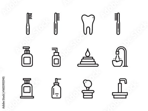 Toothbrush holder ultra minimalist 2D line art