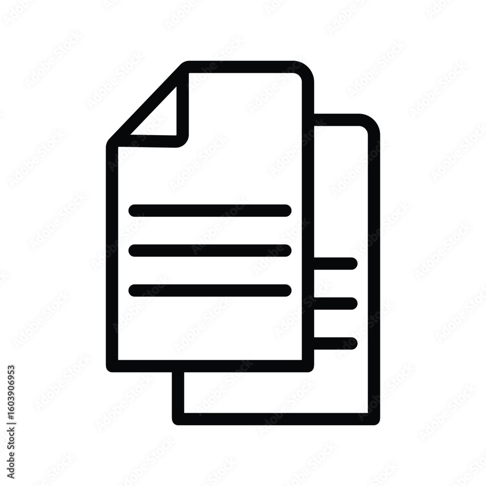 Two documents one with a folded corner and three lines the other with two Two documents one with a folded corner and three lines the other with two