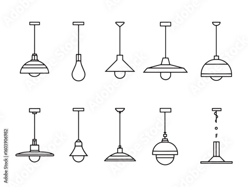 Track lighting ultra minimalist 2D line art