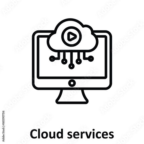 Cloud services Vector Icon which can easily modify or edit