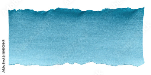 Torn Blue Paper Texture on Transparent Background