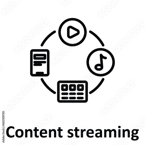 Content streaming Vector Icon which can easily modify or edit