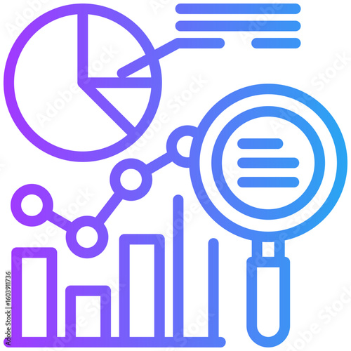 Data analysis icon for audit, business, website, application, printing, document, poster design, etc