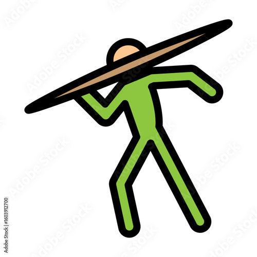 Javelin Throw Vector Filled Icon Design