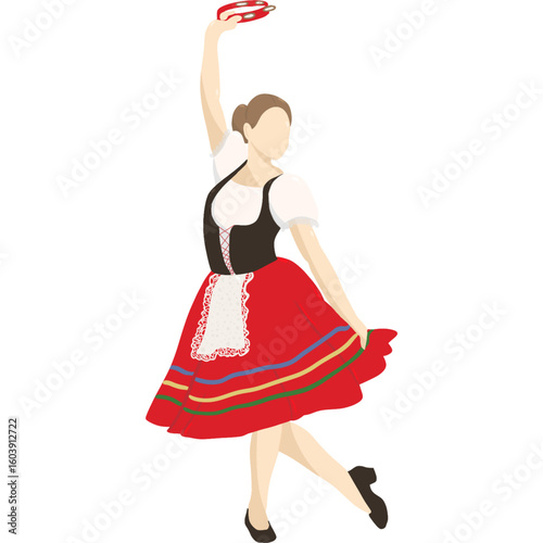 Tarantella girl dance traditional italy