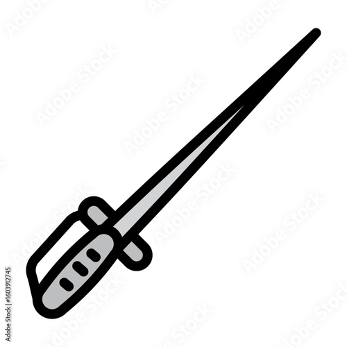 Fencing Sword Vector Filled Icon Design