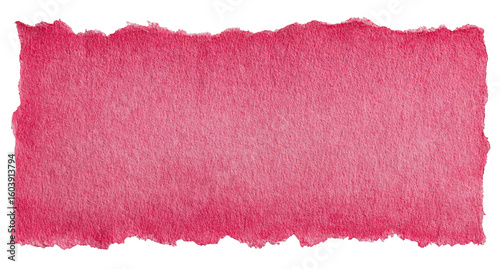 Torn Pink Watercolor Paper Texture on Transparent Background