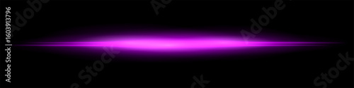 Intense horizontal beam with bright central area and wide fading glow. Clean abstract effect combining sharp and soft contrasts in one direction.