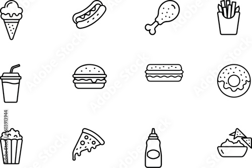 Fast Food Favorites Vector Icon Bundle