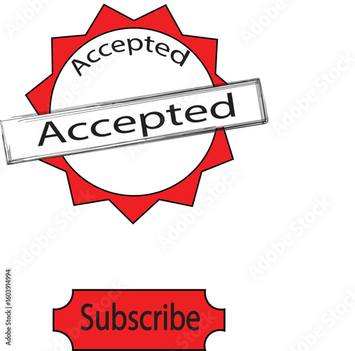 Approved document with accept stamp mark