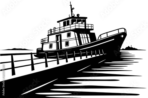 vector illustration of a ship