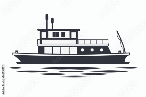 vector illustration of a ship