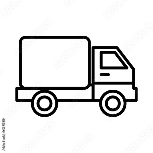 Delivery Truck Icon. Cargo Transport Vehicle Outline Shipping Logistics Vector