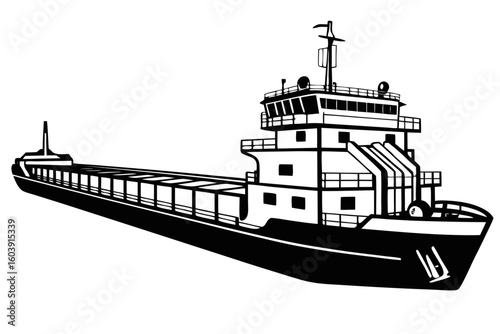 vector illustration of a ship