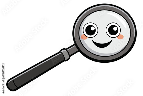vector magnifying glass isolated on white background