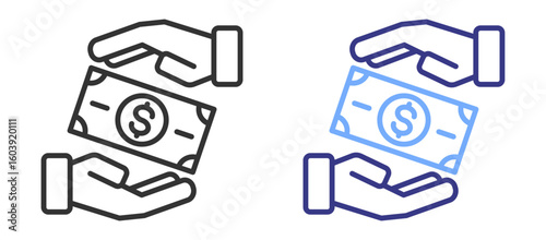 Borrower of money icon color