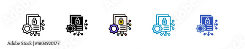 Smart Contract Management  Icon Set Multiple Style Collection