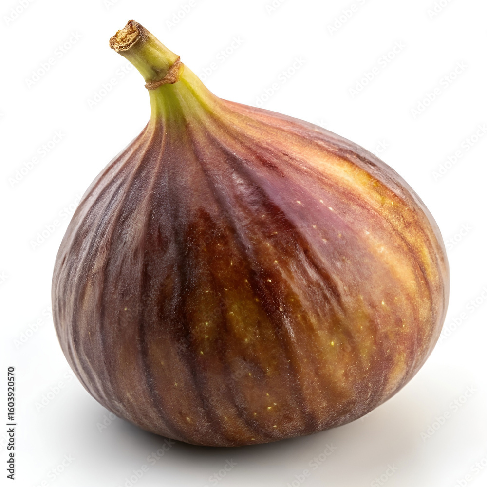 Fototapeta premium A ripe, fresh fig with rich purple skin and juicy interior.