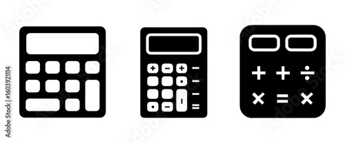 calculator icon set simple flat calculator vector design